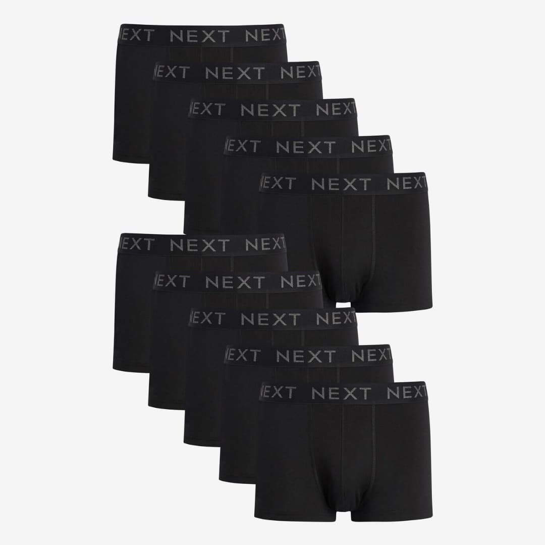 Black 3 pack Cotton Rich Blend Hipster Boxers-image-4